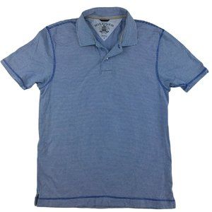 Tommy Hilfiger Men’s polo shirt M blue micro striped white short sleeve collar